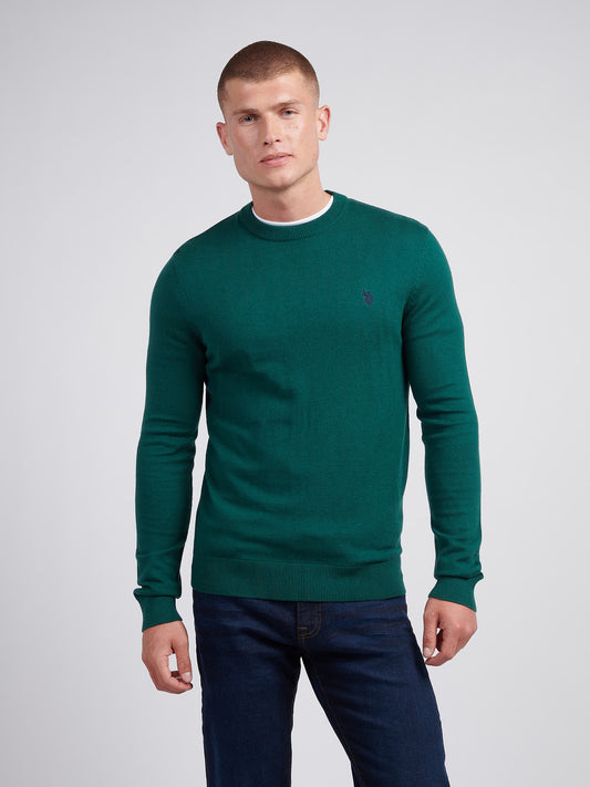 Mens Cotton Crewneck in Rain Forest