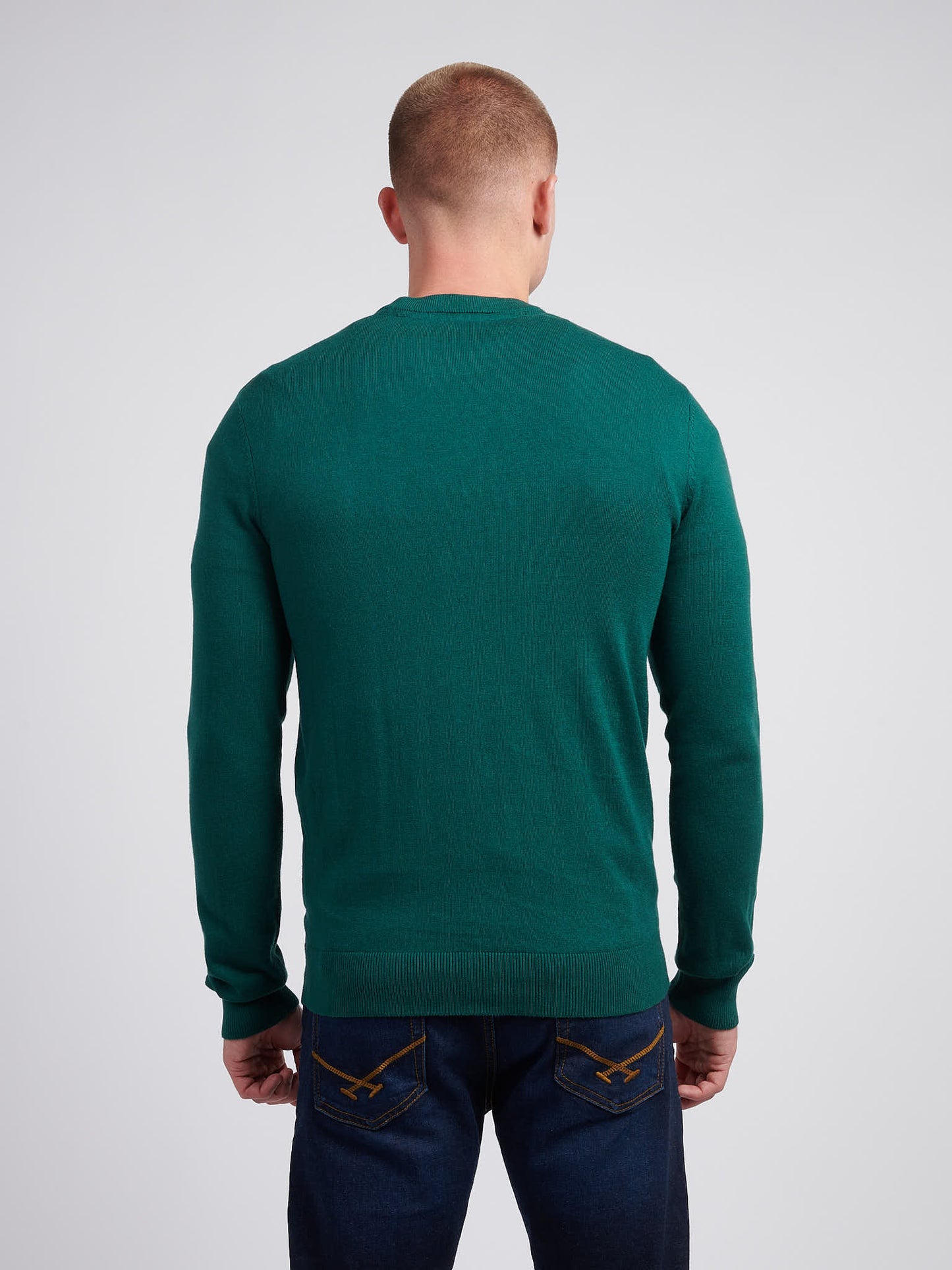 Mens Cotton Crewneck in Rain Forest