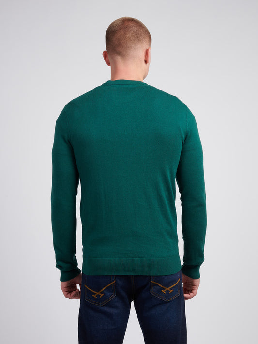 Mens Cotton Crewneck in Rain Forest