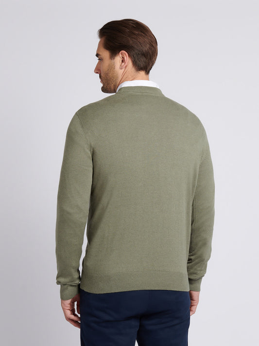 Mens Cotton Crewneck in Iceberg Green