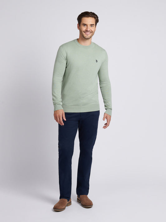 Mens Cotton Crewneck in Mulled Basil