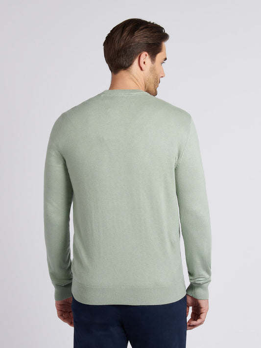 Mens Cotton Crewneck in Mulled Basil