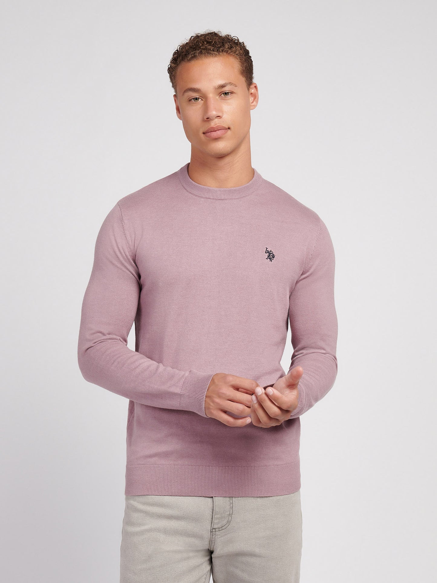 Mens Cotton Crewneck in Elderberry