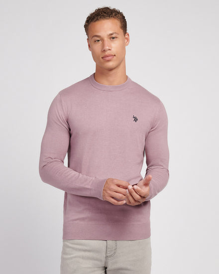 Mens Cotton Crewneck in Elderberry