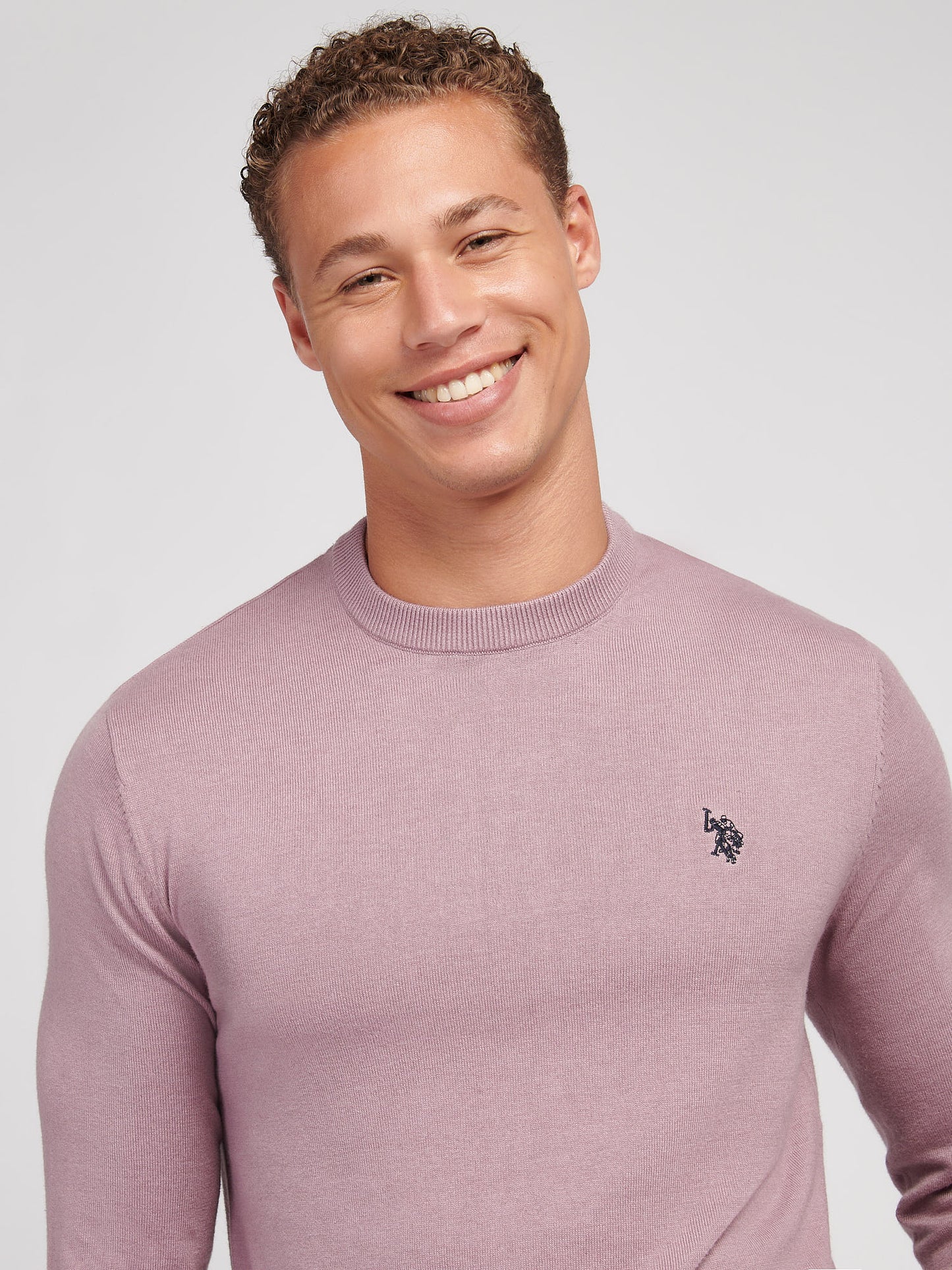 Mens Cotton Crewneck in Elderberry