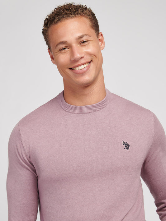Mens Cotton Crewneck in Elderberry