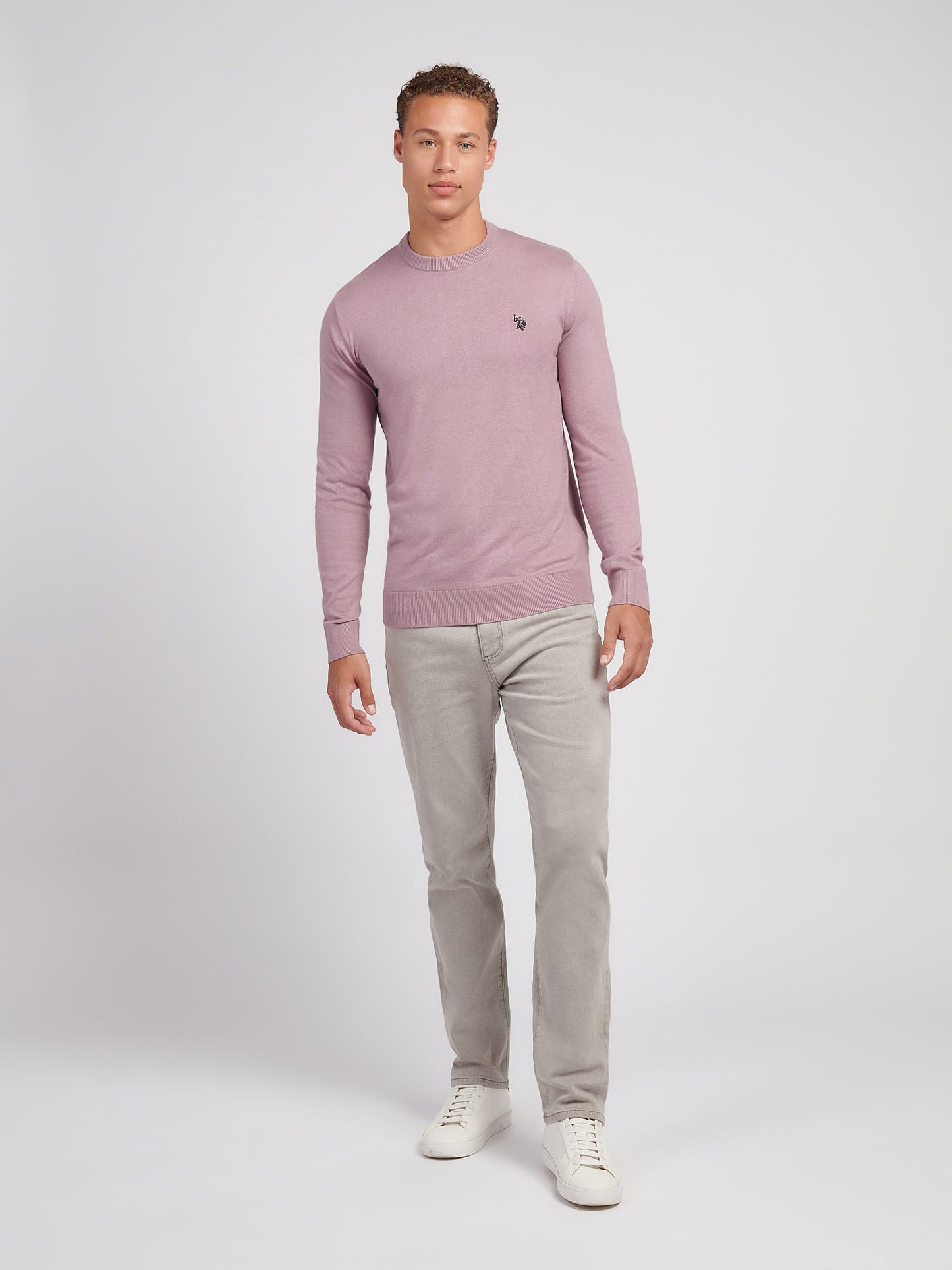 Mens Cotton Crewneck in Elderberry
