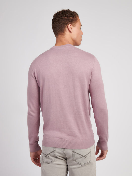 Mens Cotton Crewneck in Elderberry
