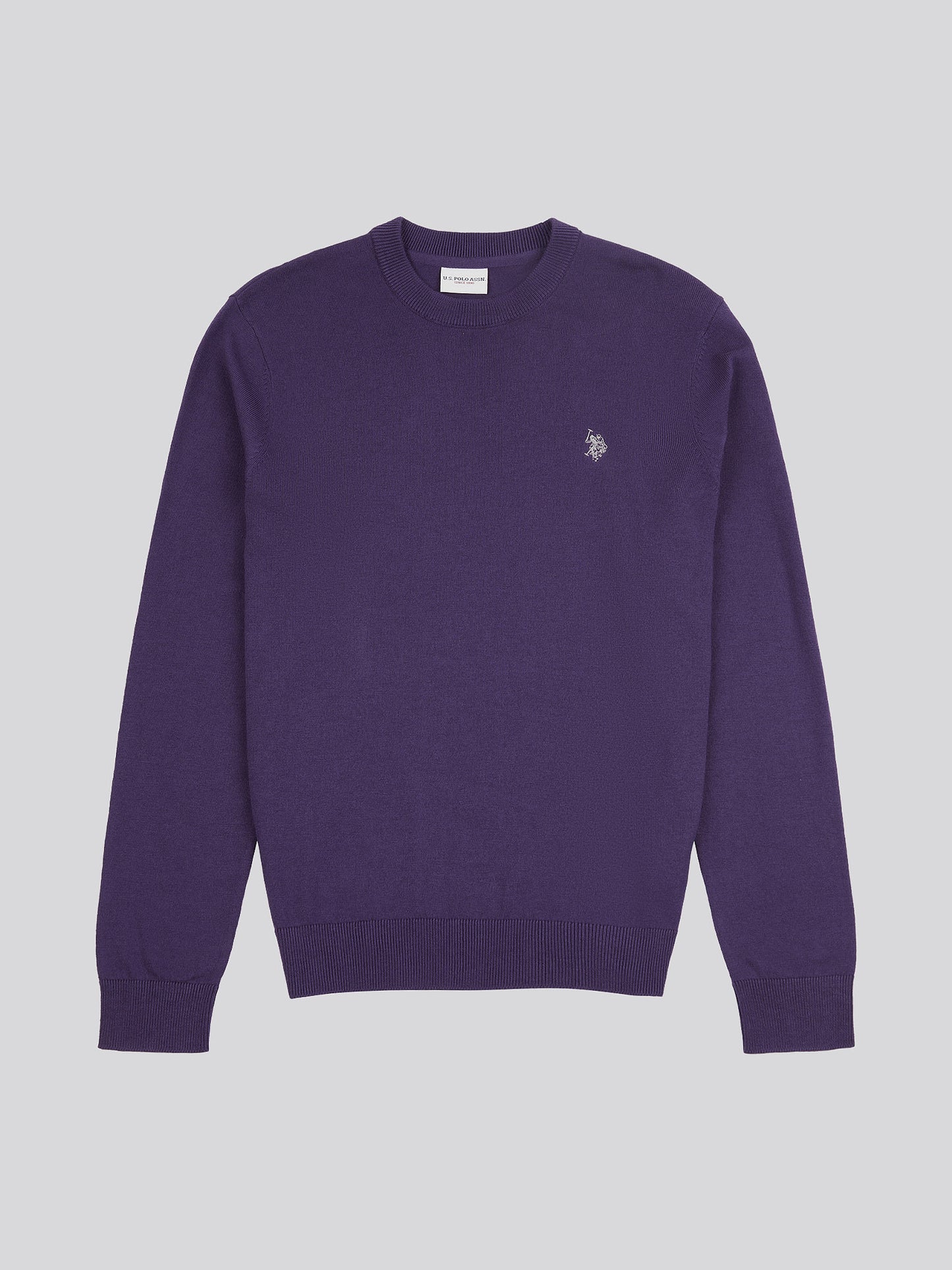 Mens Cotton Crewneck in Purple Plumeria