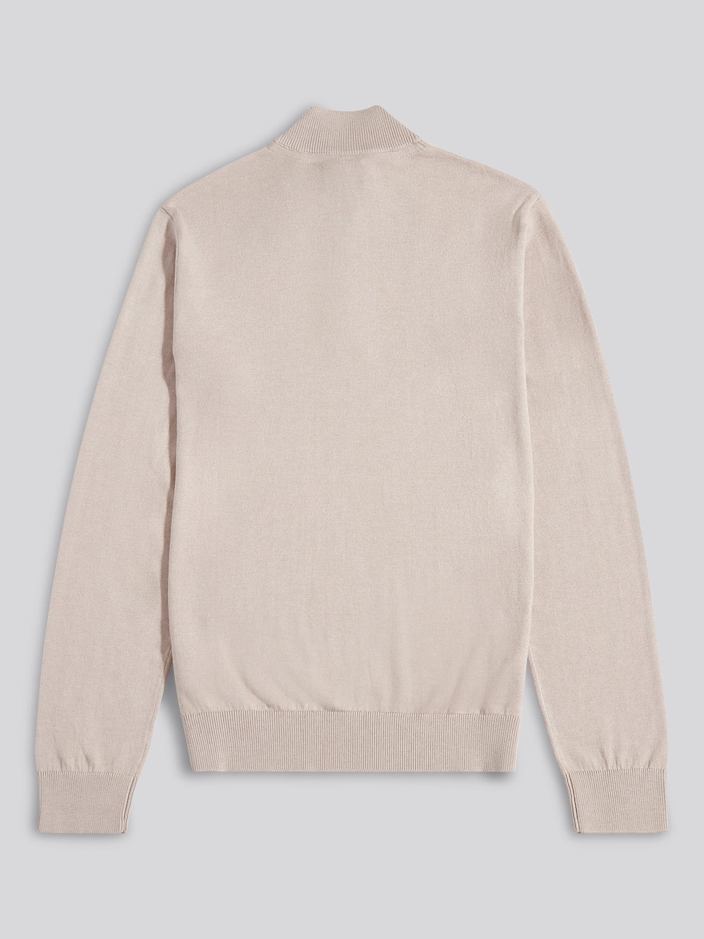 Mens Cotton Funnel Neck 1/4 Zip Knit in Atmosphere