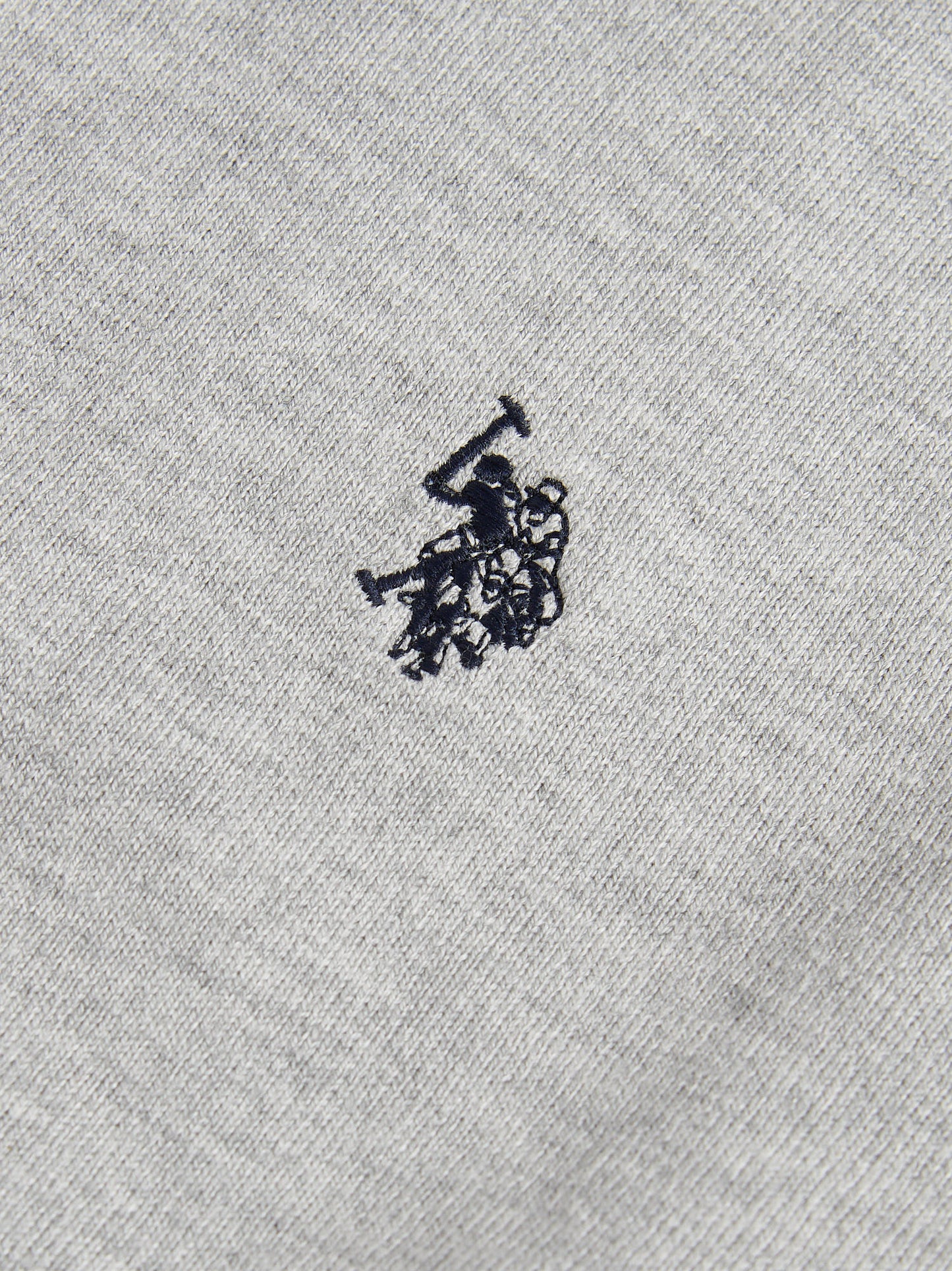 Mens Cotton Funnel Neck 1/4 Zip Knit in Mid Grey Marl