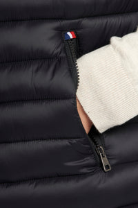 Mens Lightweight Quilted Tape Gilet in Black / Marshmallow