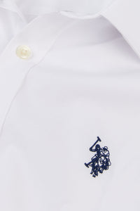 Mens Long Sleeve Poplin Shirt in White