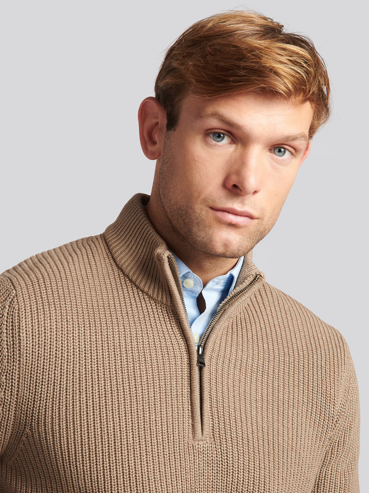U.S. Polo Assn. Mens Textured Quarter Zip Knit Sweatshirt in 