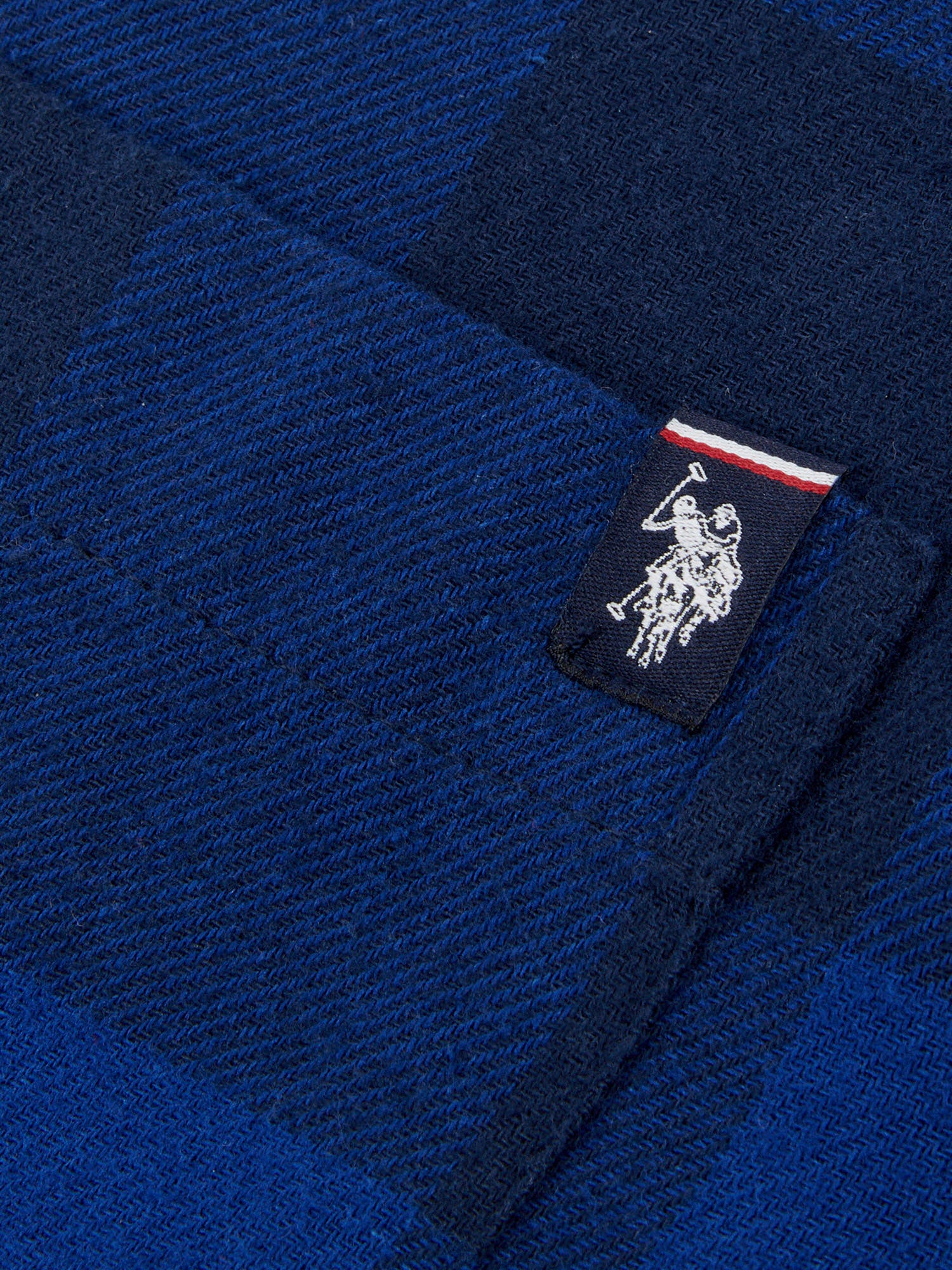 Mens Brushed Slub Buffalo Check Shirt in Navy Blue – U.S. Polo 