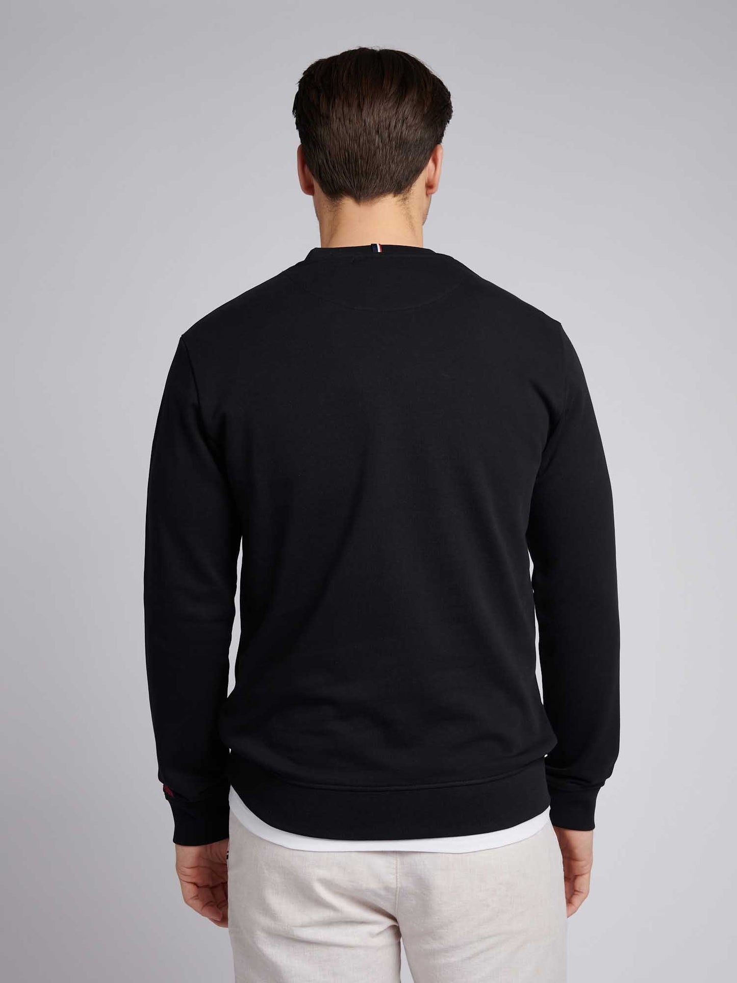 Mens USPA Chuck Loopback Crew Sweat in Black