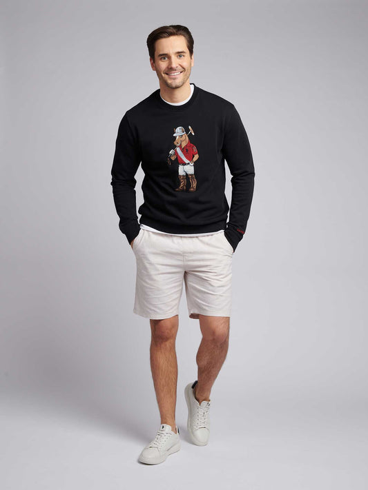 Mens USPA Chuck Loopback Crew Sweat in Black