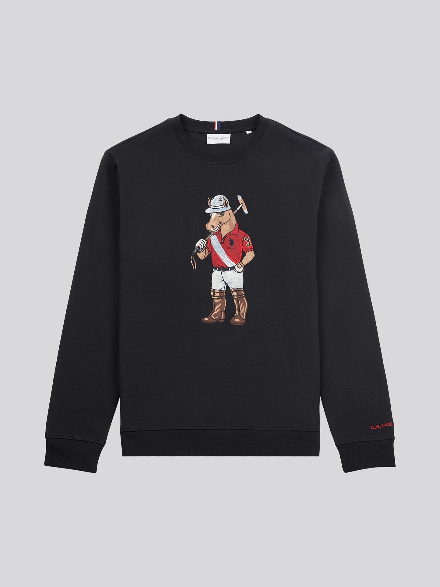 Mens USPA Chuck Loopback Crew Sweat in Black