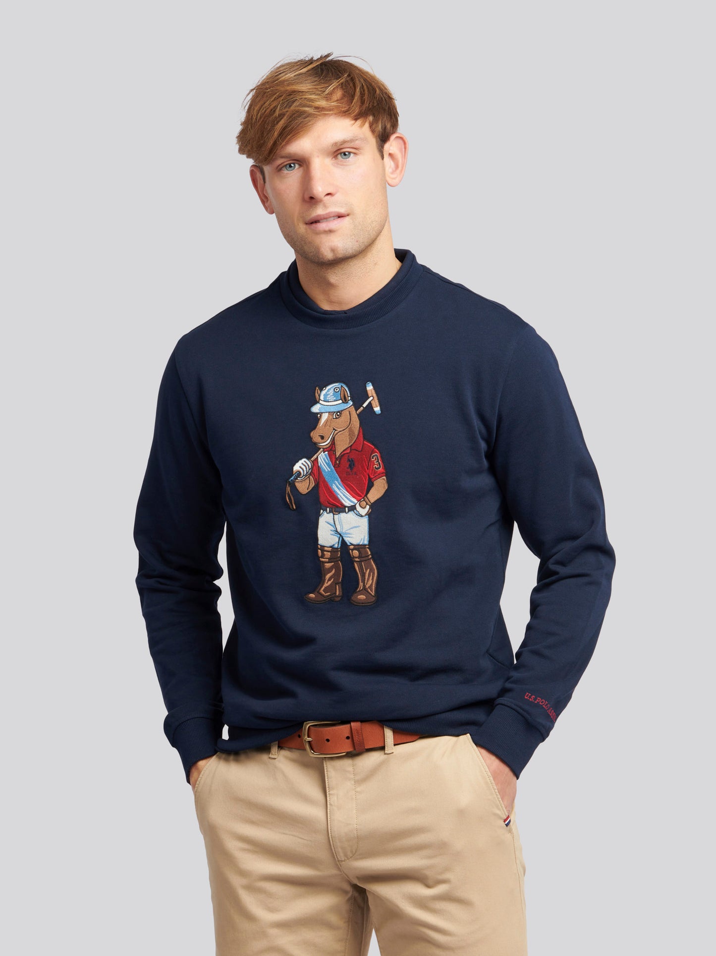 Mens USPA Chuck Loopback Crew Sweat in Dark Sapphire Navy