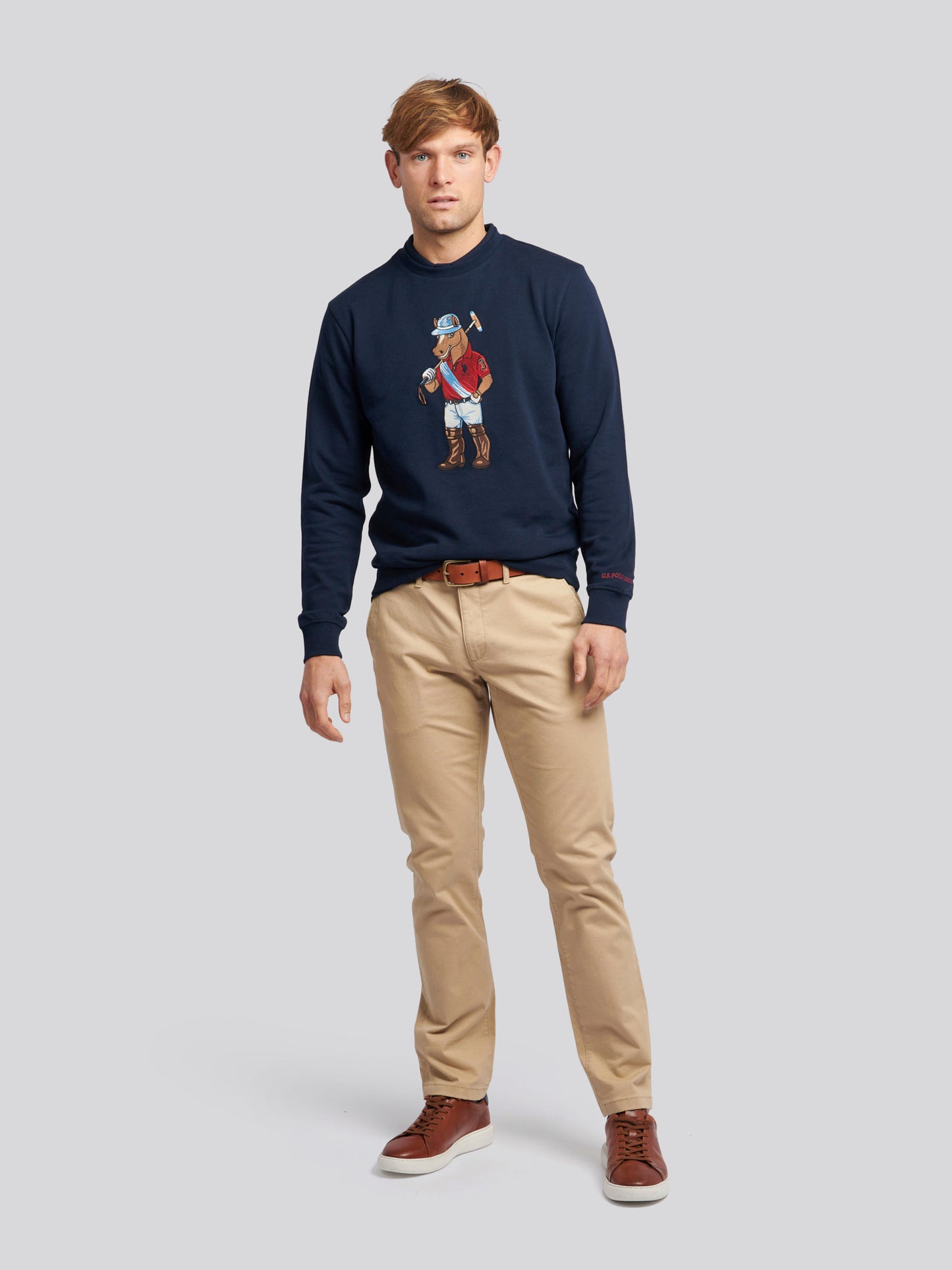 Mens USPA Chuck Loopback Crew Sweat in Dark Sapphire Navy