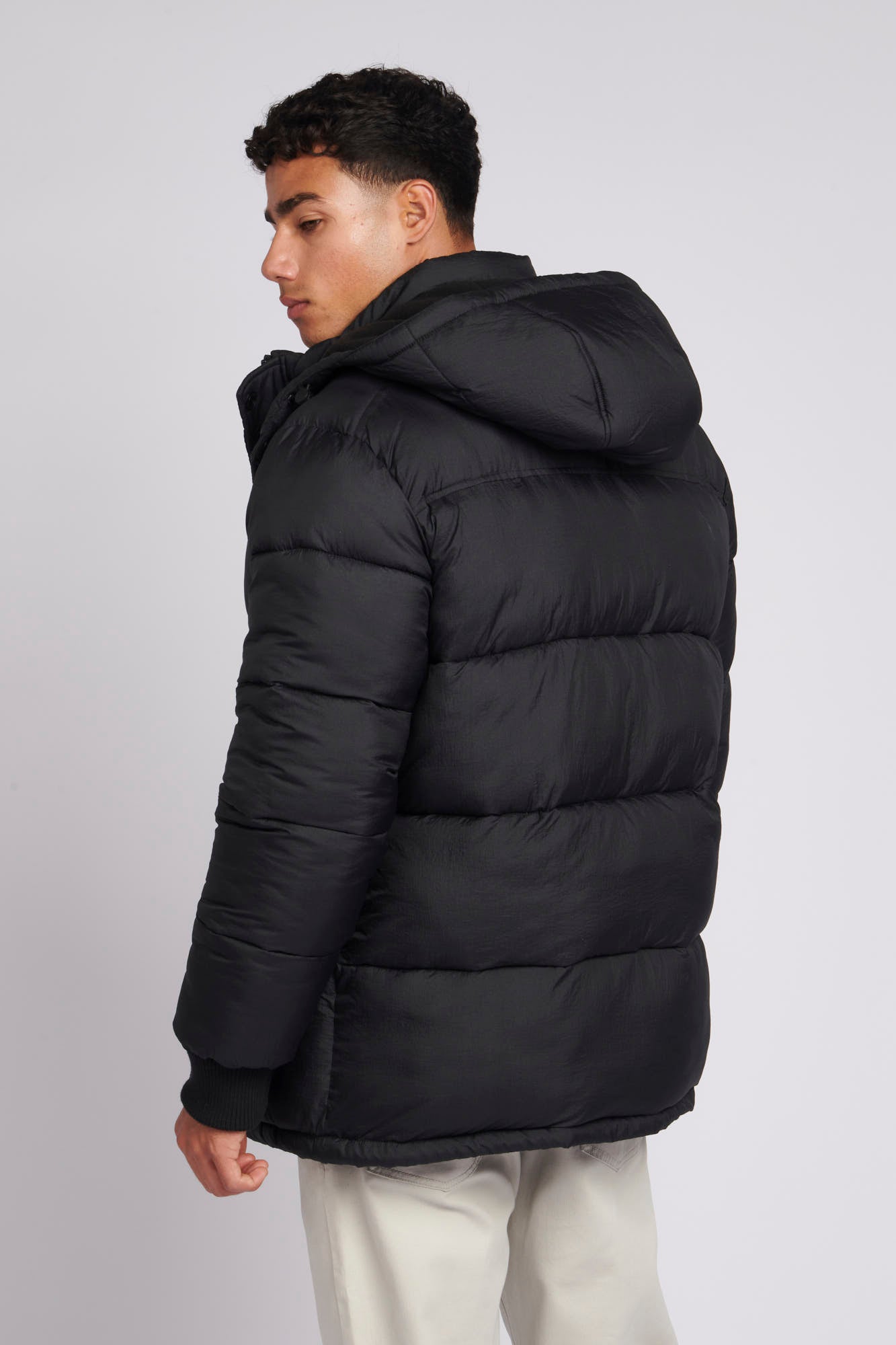 U.S. Polo Assn. Mens Hooded Quilted Puffer Coat in Black – U.S.