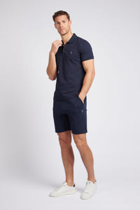 Mens Classic Fit Pin Tuck Shorts in Dark Sapphire Navy