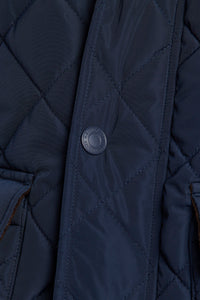 Mens Quilted Hacking Gilet in Navy Blue