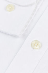 Mens Long Sleeve Herringbone Twill Shirt in White
