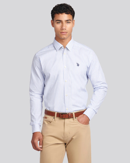 Mens Multi Stripe Shirt in Skyway