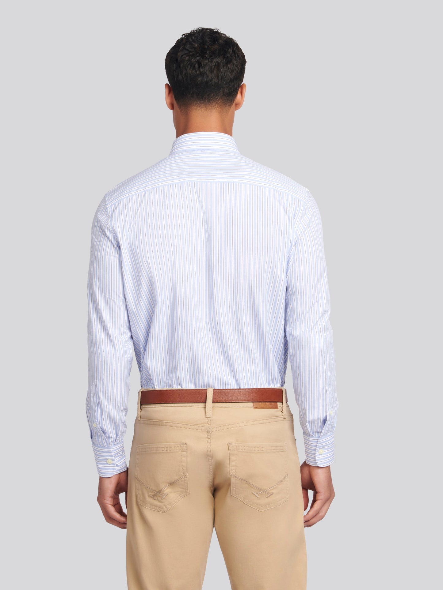 Mens Multi Stripe Shirt in Skyway