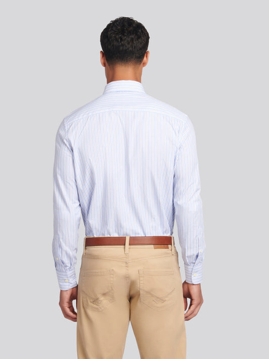 Mens Multi Stripe Shirt in Skyway