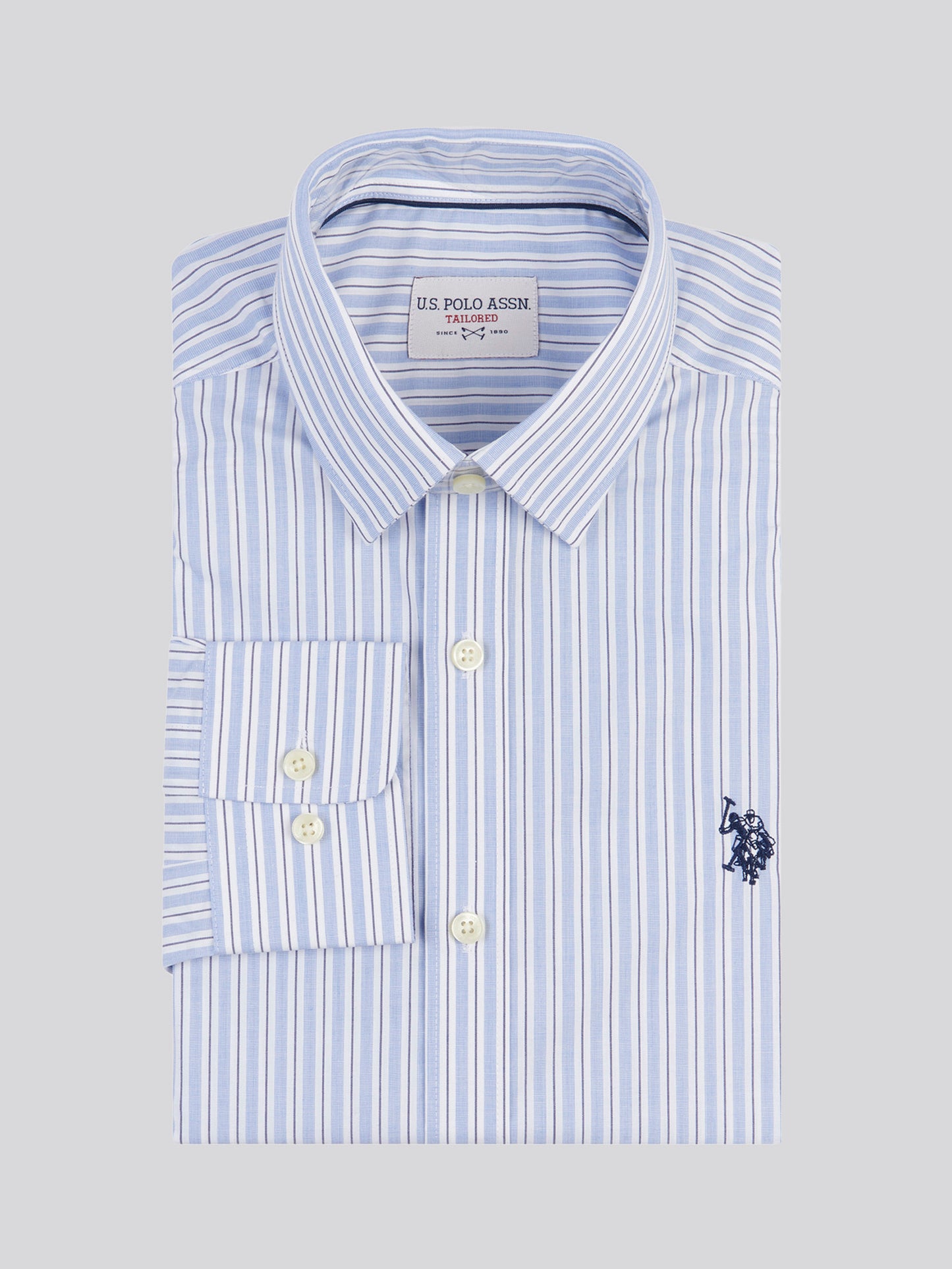 Mens Multi Stripe Shirt in Skyway