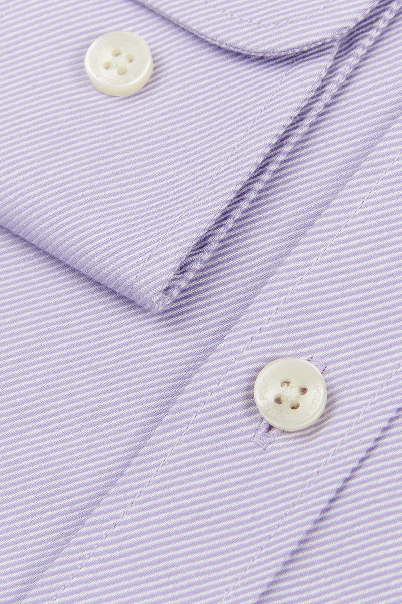 Mens Long Sleeve Royal Twill Shirt in Pastel Lilac