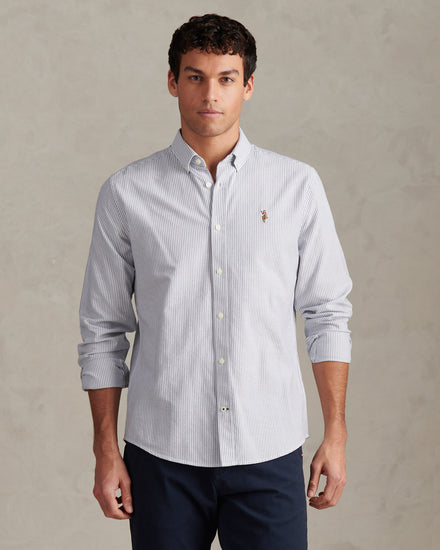 Mens Oxford Stripe  Shirt Blue Yonder