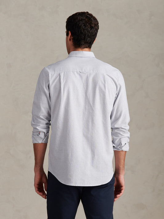 Mens Oxford Stripe  Shirt in Blue Yonder