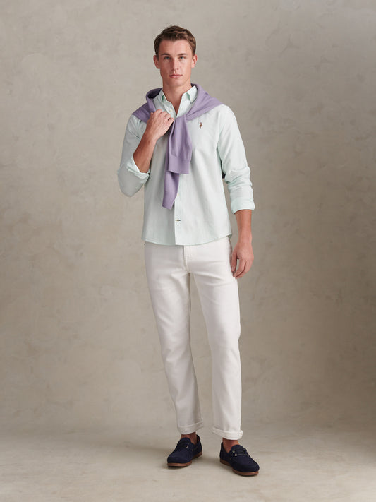 Mens Oxford Stripe  Shirt Ice Green