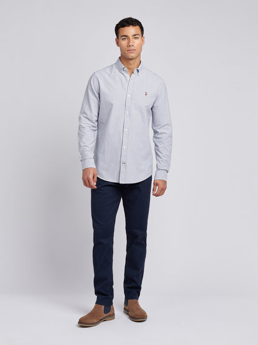 Mens Oxford Stripe  Shirt Dark Sapphire Navy