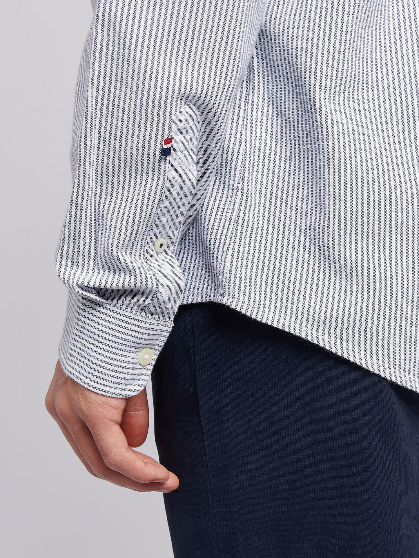 Mens Oxford Stripe  Shirt Dark Sapphire Navy