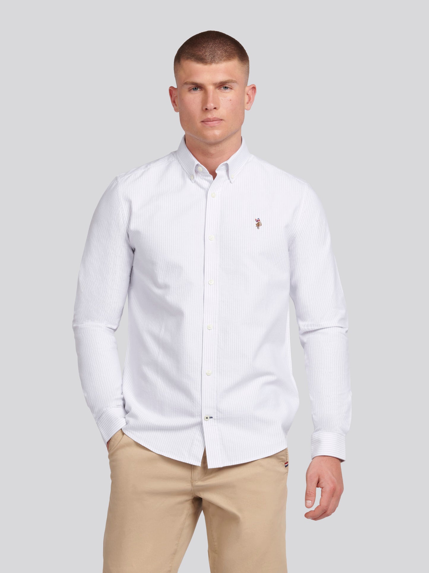 Mens Oxford Stripe  Shirt Harbor Mist