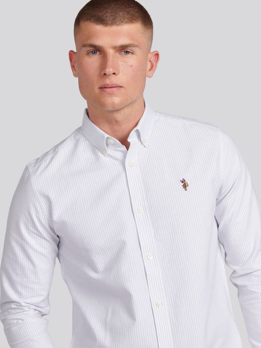 Mens Oxford Stripe  Shirt Harbor Mist