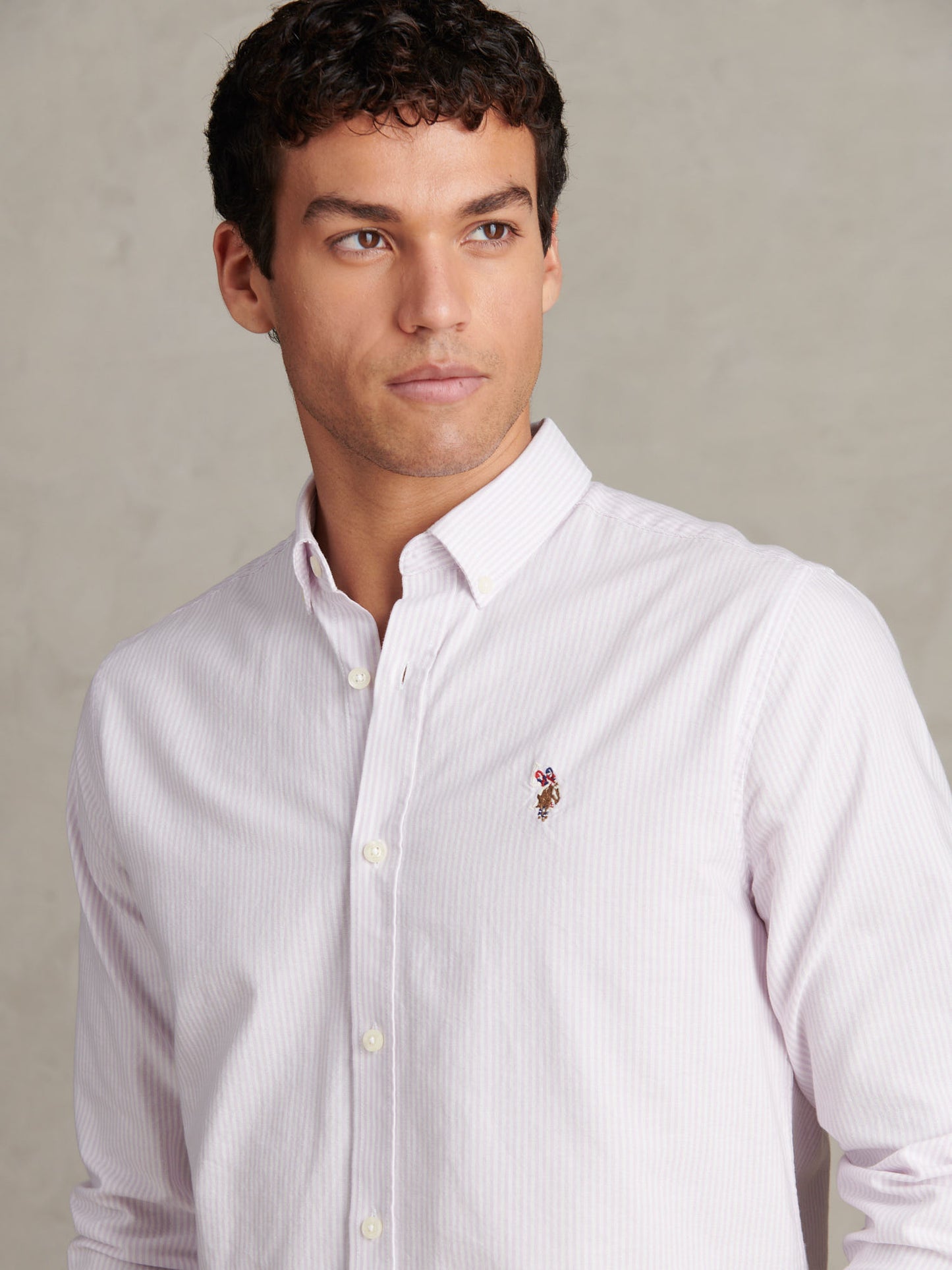 Mens Oxford Stripe  Shirt in Lilac Breeze