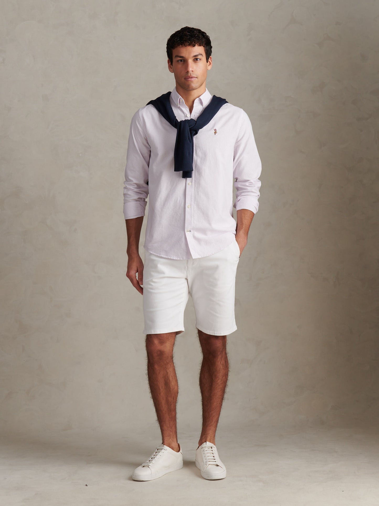 Mens Oxford Stripe  Shirt in Lilac Breeze