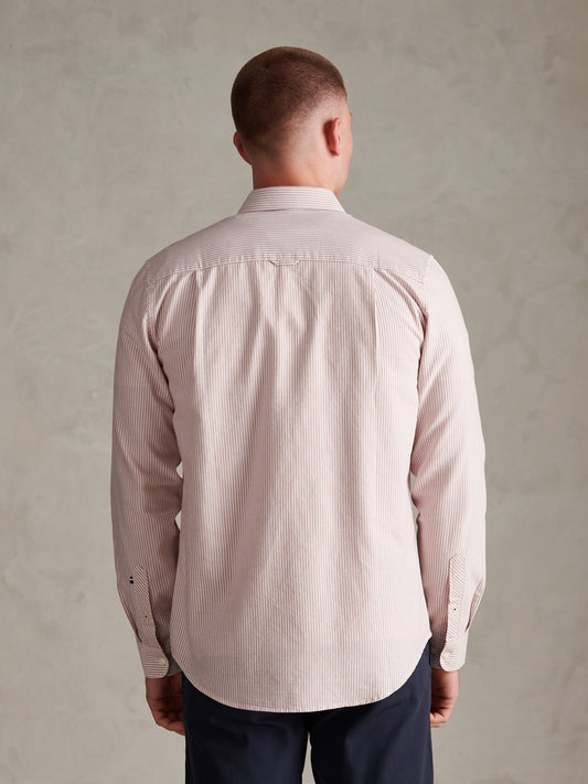 Mens Oxford Stripe  Shirt Autumn Leaf