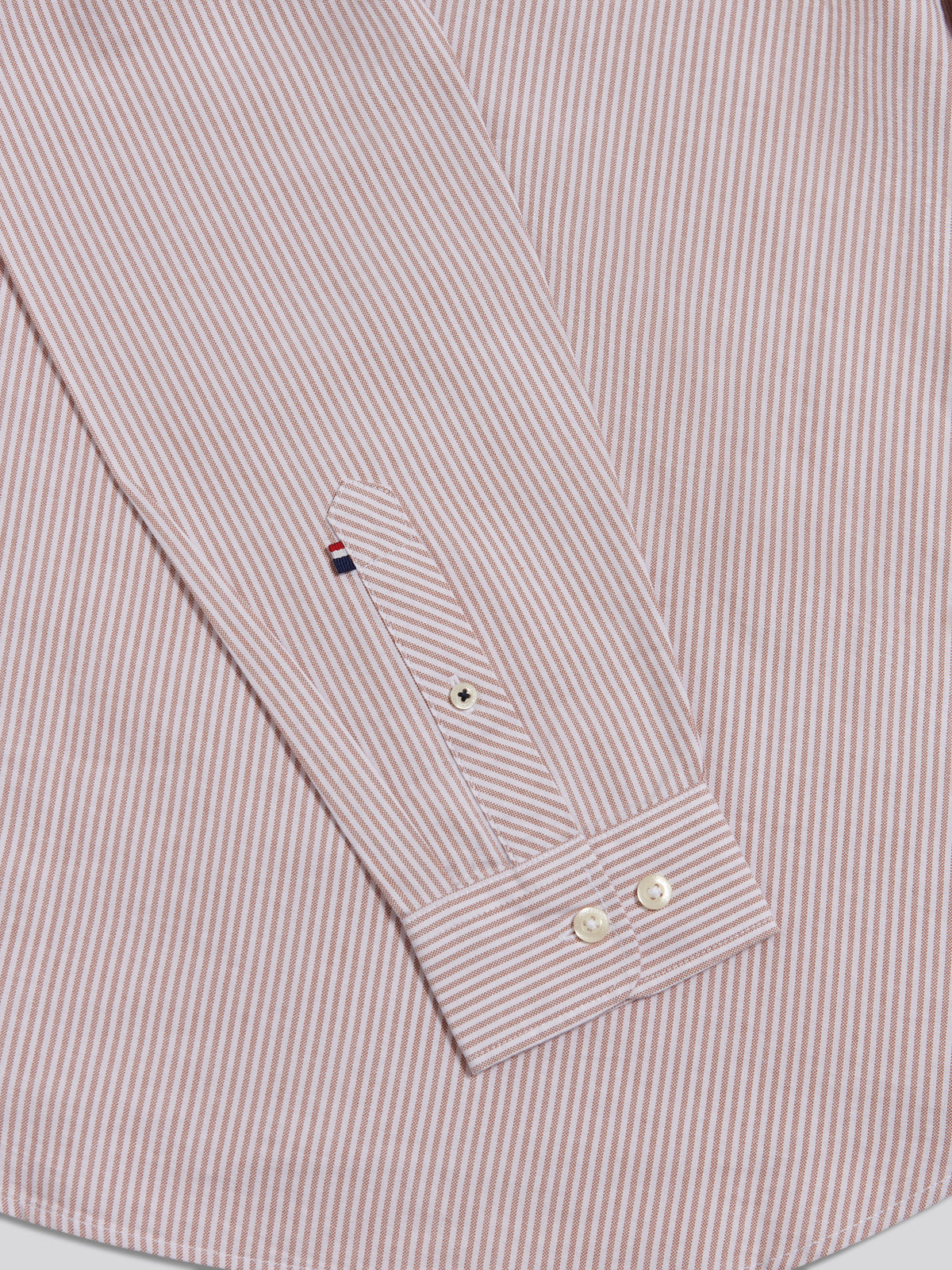 Mens Oxford Stripe  Shirt Autumn Leaf