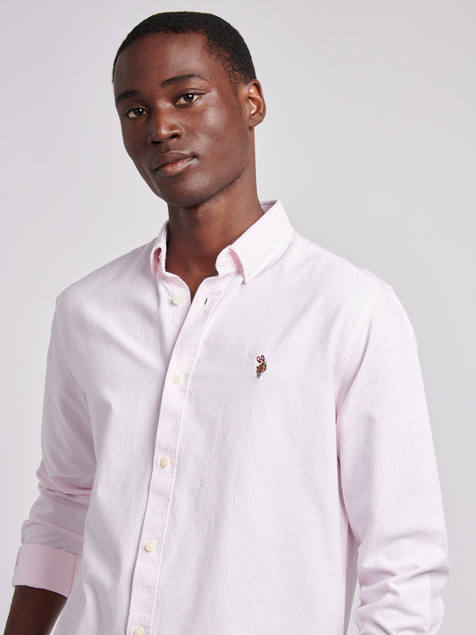 Mens Oxford Stripe  Shirt Tickled Pink