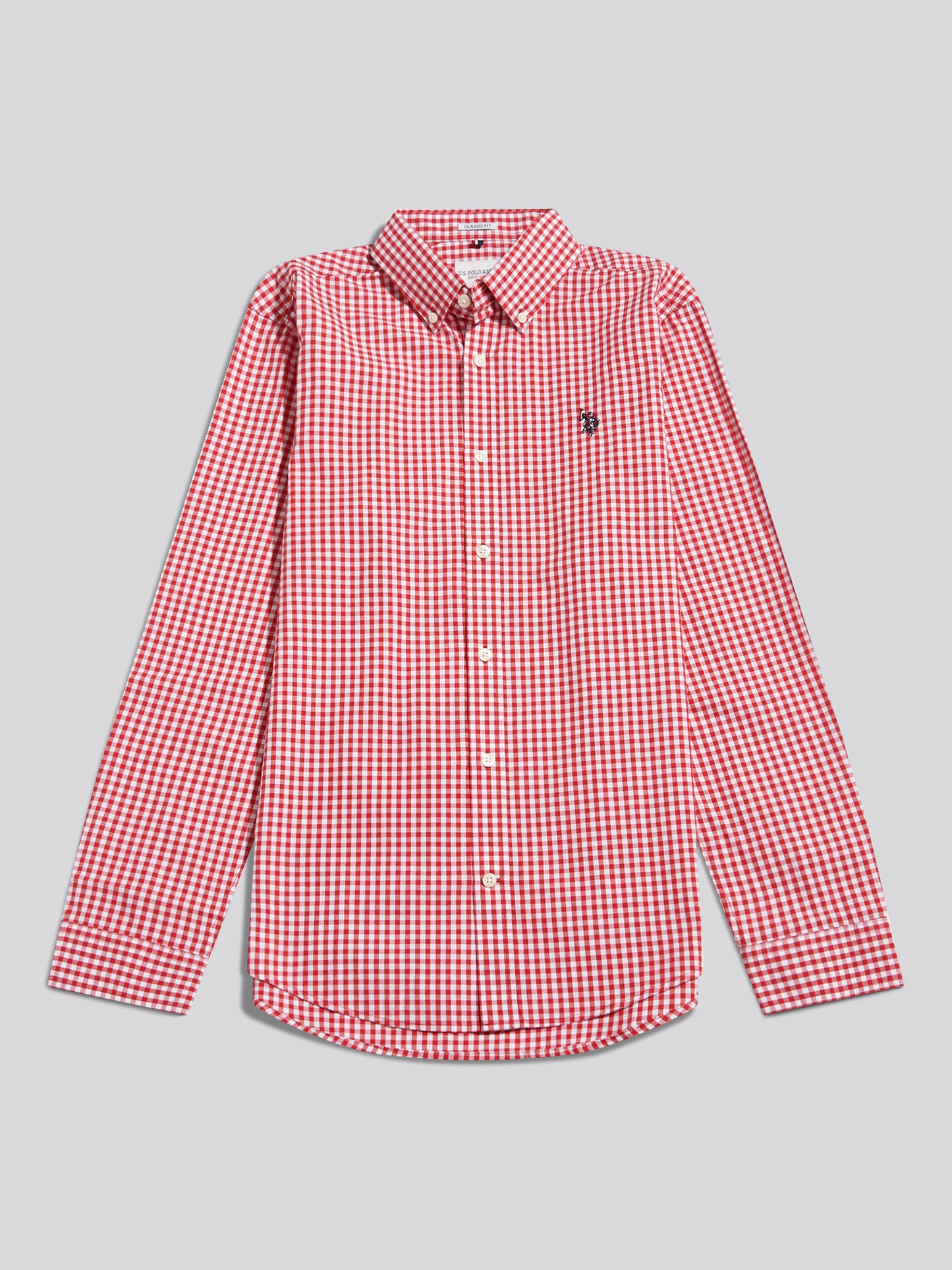 Mens Gingham Shirt Haute Red/Dark Sapphire Navy