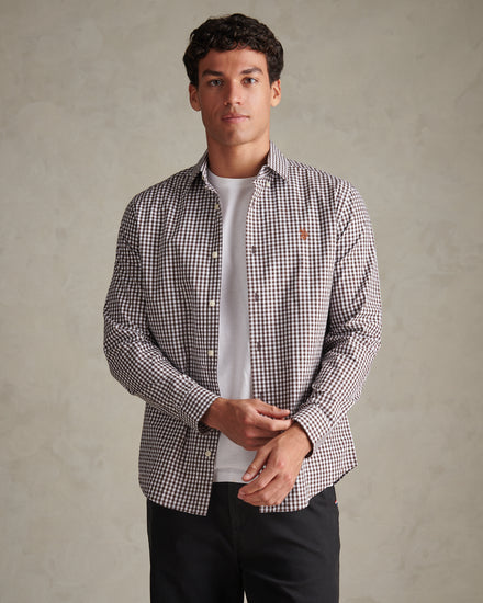 Mens Gingham Shirt Bracken