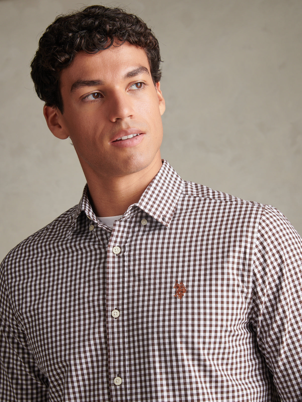 Mens Gingham Shirt Bracken