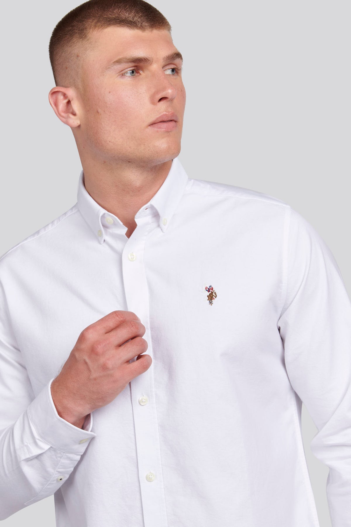 Mens Peached Oxford Shirt in Bright White