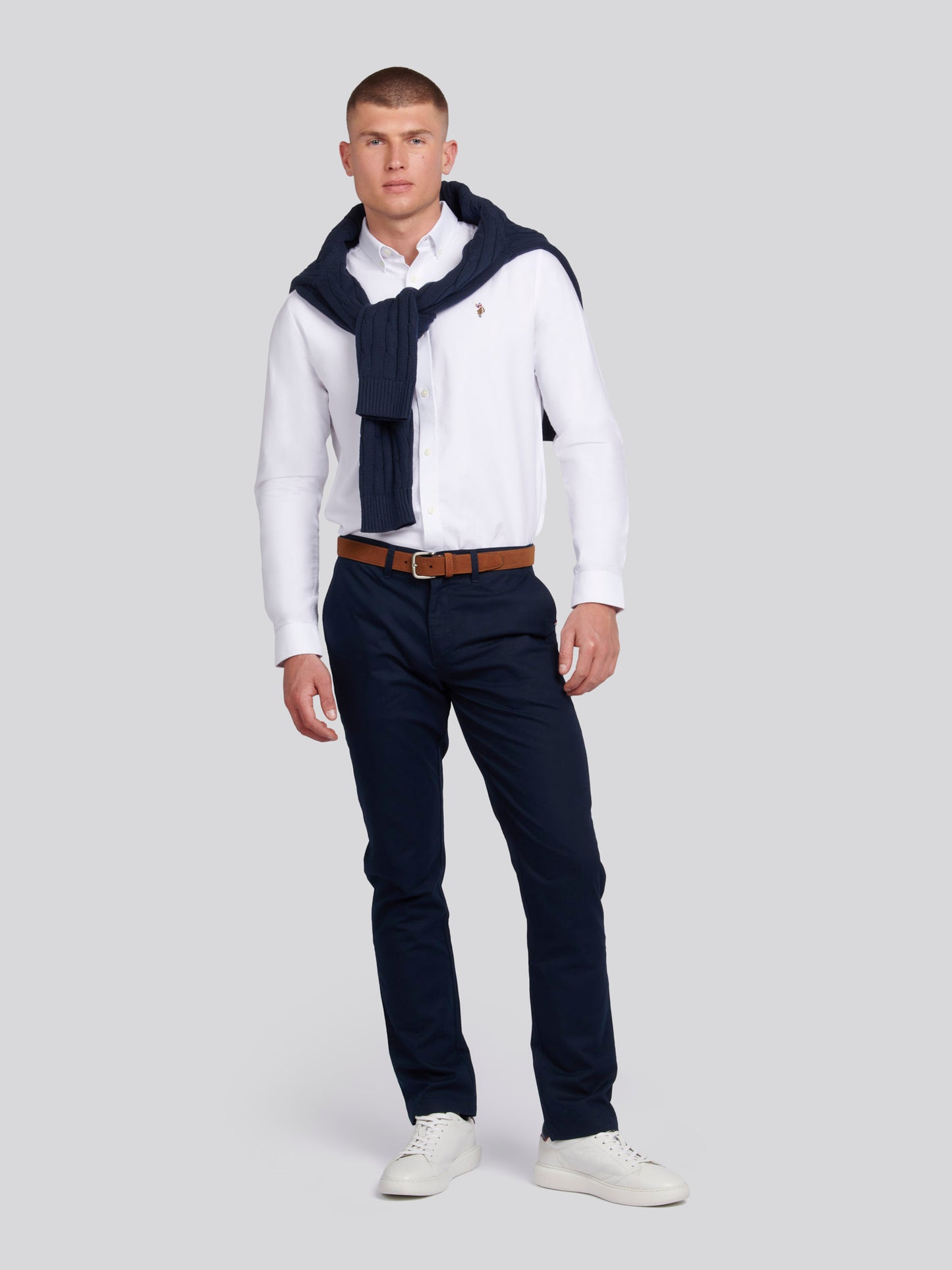 Mens Peached Oxford Shirt  in Bright White